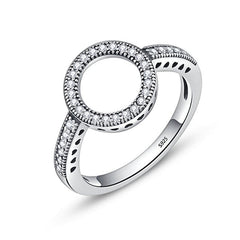 Bague Cercle Lumineux en argent 925 plaqué or blanc avec zircons blancs - Photo 3