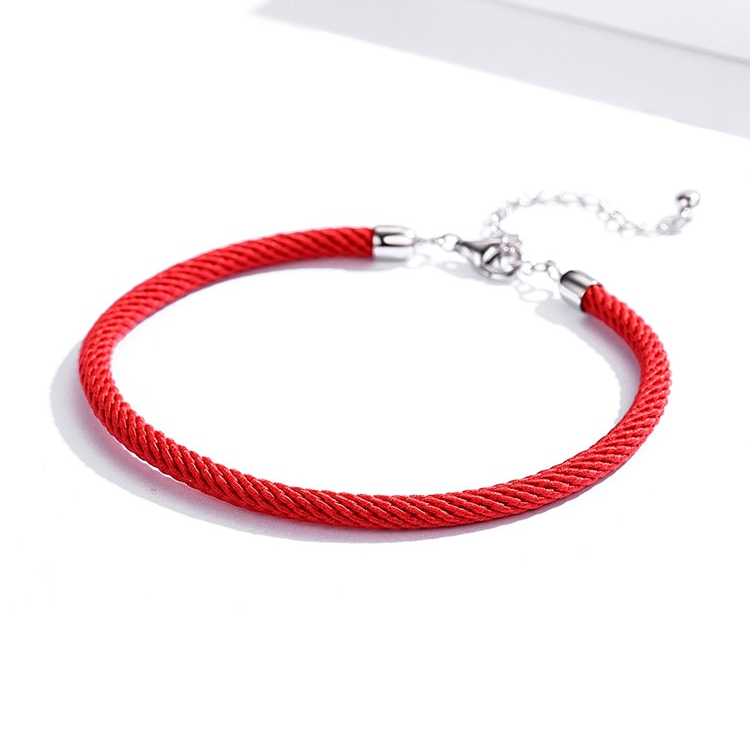 Bracelet Cordon Rouge de style marin avec fermoir réglable en argent 925 - Photo 5