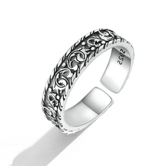 Bague Ancienne en argent 925 plaqué or blanc ajustable