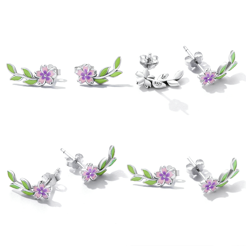 Boucles d'Oreilles Fleurs de Cerisier - Image 3