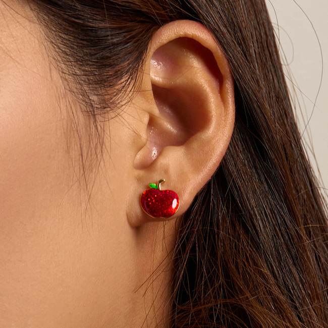 Boucles d'Oreilles Pommes Rouges - Image 2