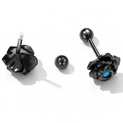 Boucles d'Oreilles Roses Noires - Image 4