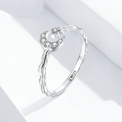 Bague Lune et Étoile Comète en argent 925 plaqué or blanc ajustable avec zircons blancs - Photo 3