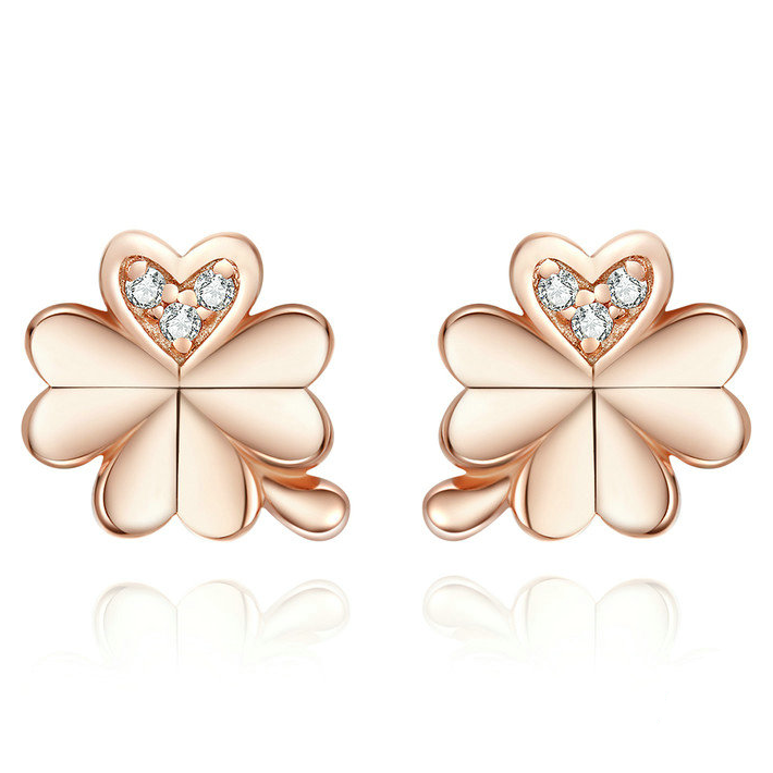 Boucles d'Oreilles Trèfle à Quatre Feuilles