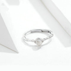 Bague Pierre de Lune en argent 925 plaqué or blanc ajustable - Photo 4