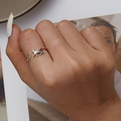 Bague Chat qui Marche en argent 925 plaqué or blanc ajustable - Photo 2