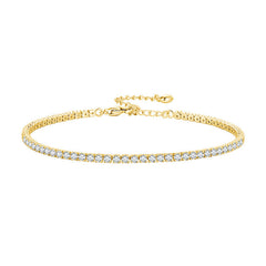 Bracelet Tennis en acier inoxydable plaqué or rose avec zircons blancs - Photo 4