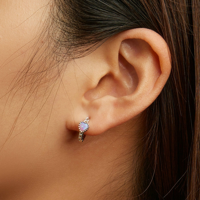 Boucles d'Oreilles Créoles Coeurs - Image 2