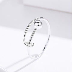 Bague Sphère en argent 925 plaqué or blanc ajustable - Photo 3