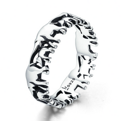 Bague Éléphants en argent 925 plaqué or blanc - Photo 3