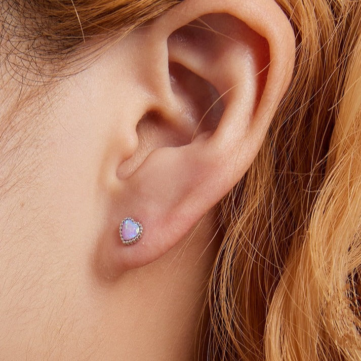 Boucles d'Oreilles Coeurs d'Opale - Image 2