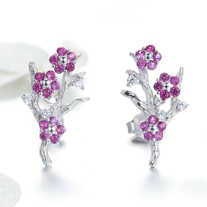 Boucles d'Oreilles Fleurs de Cerisier - Image 3