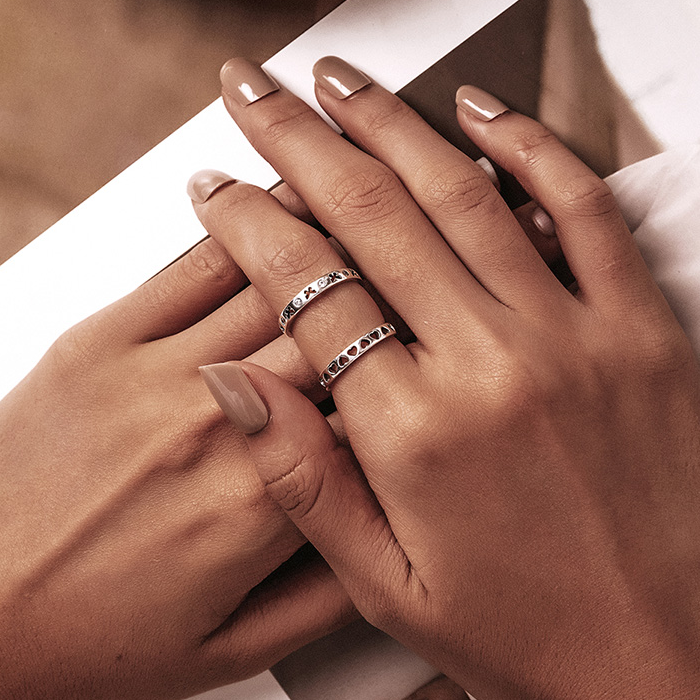 Bague Papillons en argent 925 plaqué or blanc ajustable avec zircons blancs - Photo 5