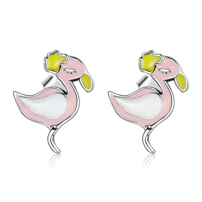 Boucles d'Oreilles Flamant Rose