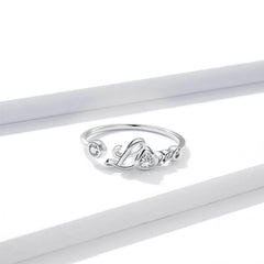 Bague Amour en argent 925 plaqué or blanc ajustable avec zircons blancs - Photo 4