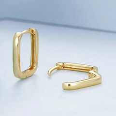Boucles d'Oreilles Créoles Rectangles - Image 3