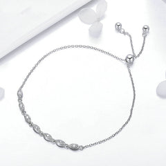 Bracelet Yeux Pétillants en argent 925 plaqué or blanc ajustable avec zircons blancs - Photo 3