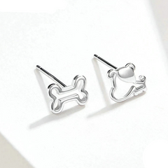 Boucles d'Oreilles Chien avec Os - Image 4