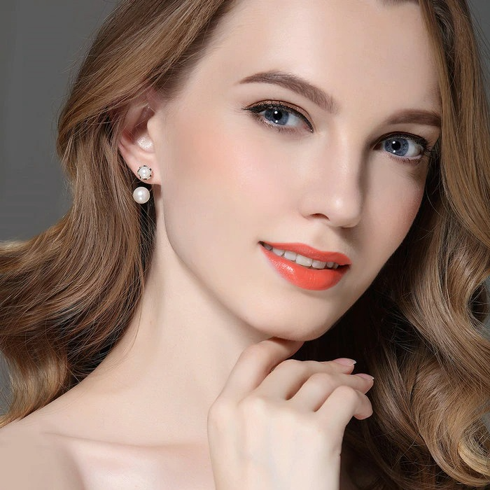 Boucles d'Oreilles Doubles Perles - Image 2