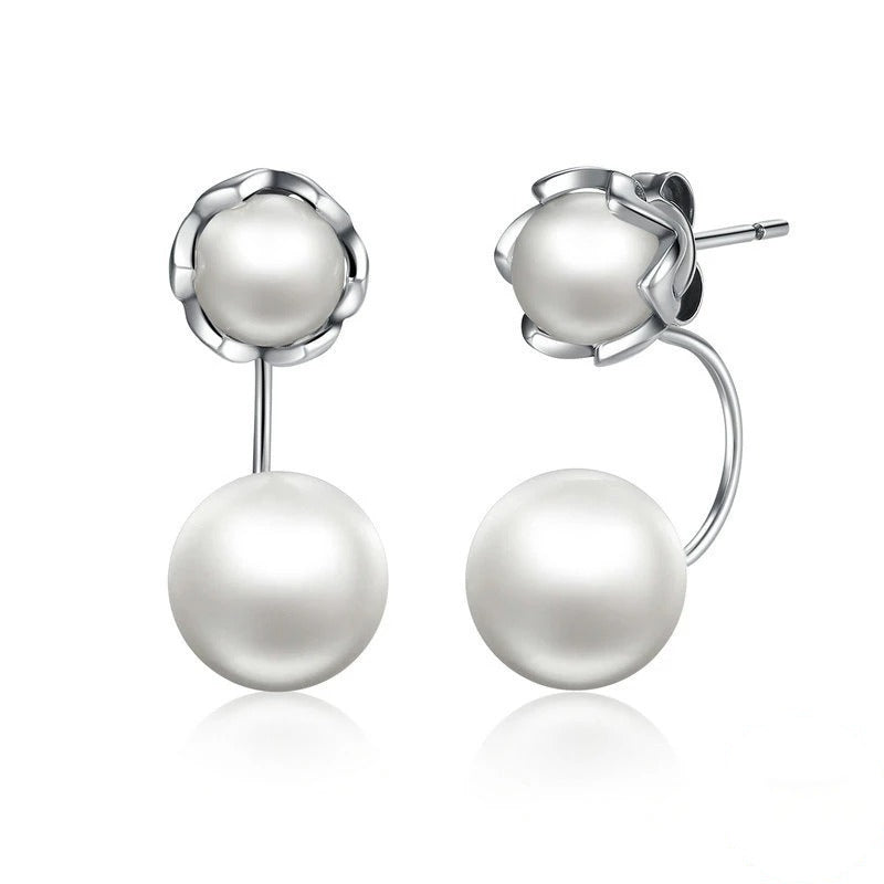 Boucles d'Oreilles Doubles Perles