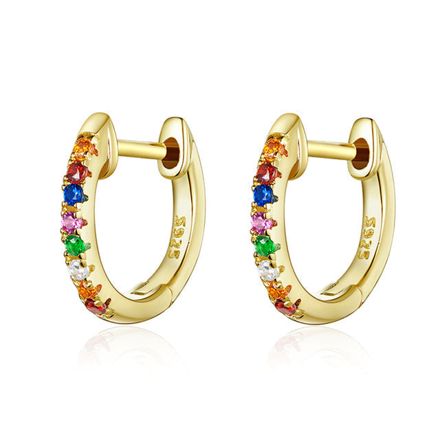 Boucles d'Oreilles Créoles Arc-en-ciel