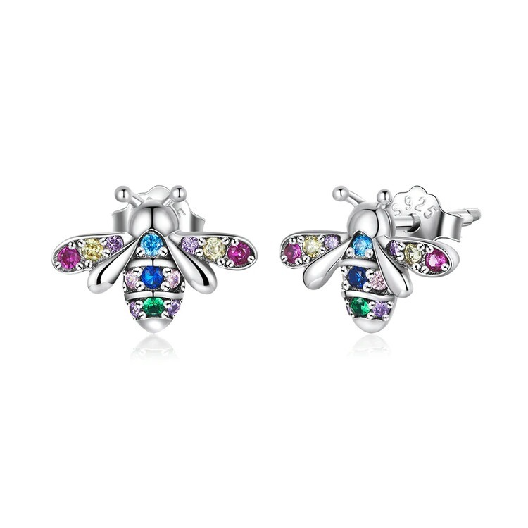 Boucles d'Oreilles Abeilles Brillantes