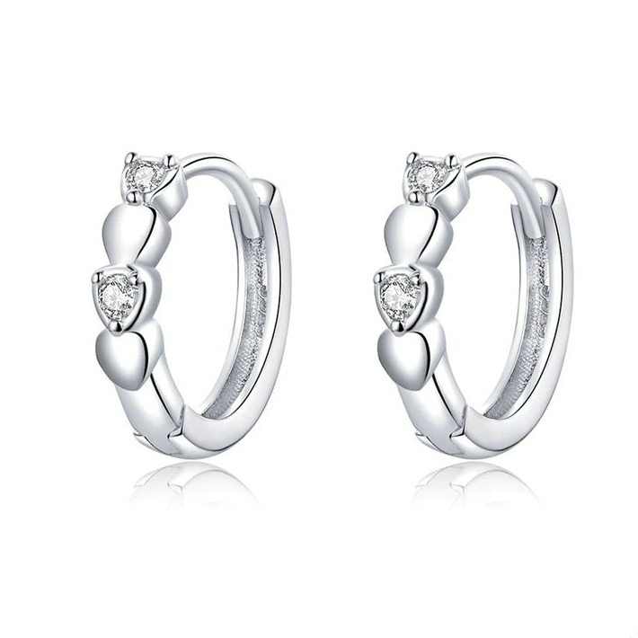 Boucles d'Oreilles Créoles Coeurs