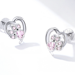 Boucles d'Oreilles Coeur avec Patte - Image 3