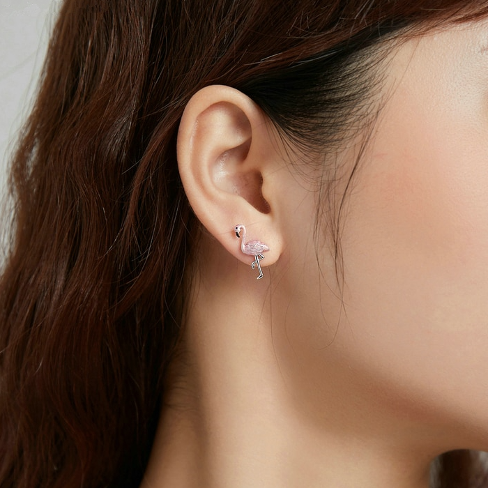 Boucles d'Oreilles Flamant Rose - Image 3