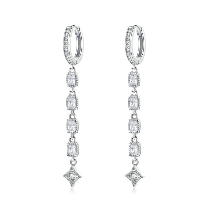 Boucles d'Oreilles Pendantes Brillantes