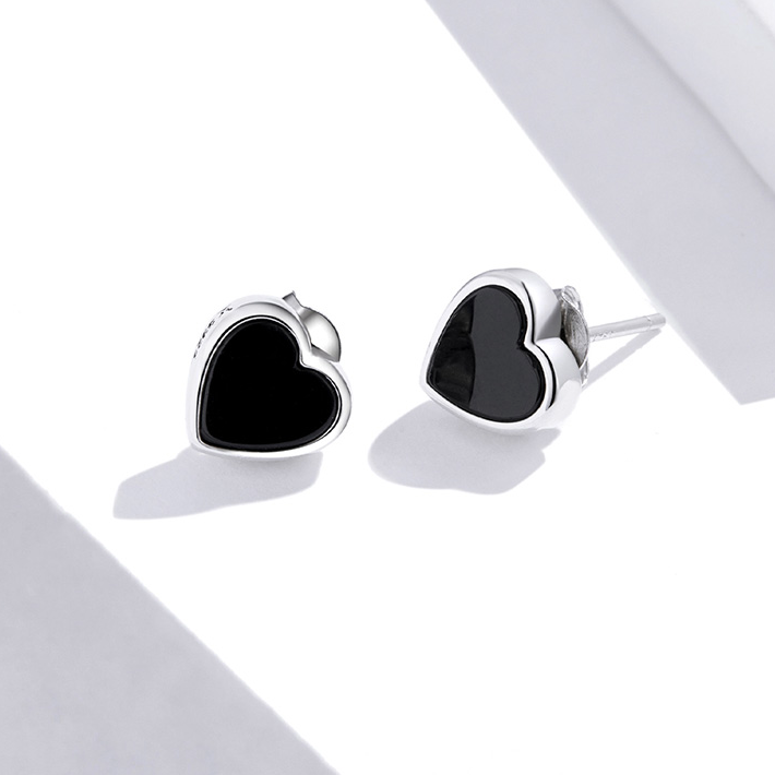 Boucles d'oreilles Coeurs Noirs - Image 5
