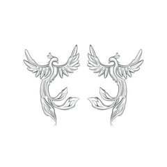 Boucles d'Oreilles Puces Phénix en Argent 925