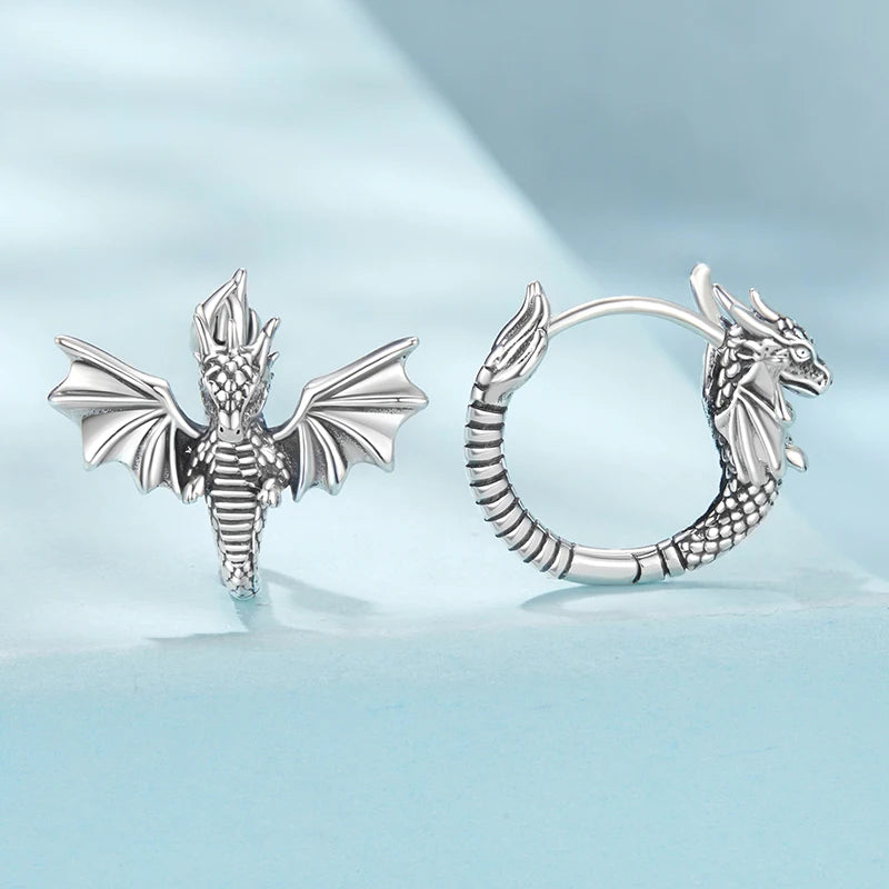 Créoles Dragon Volant en Argent 925