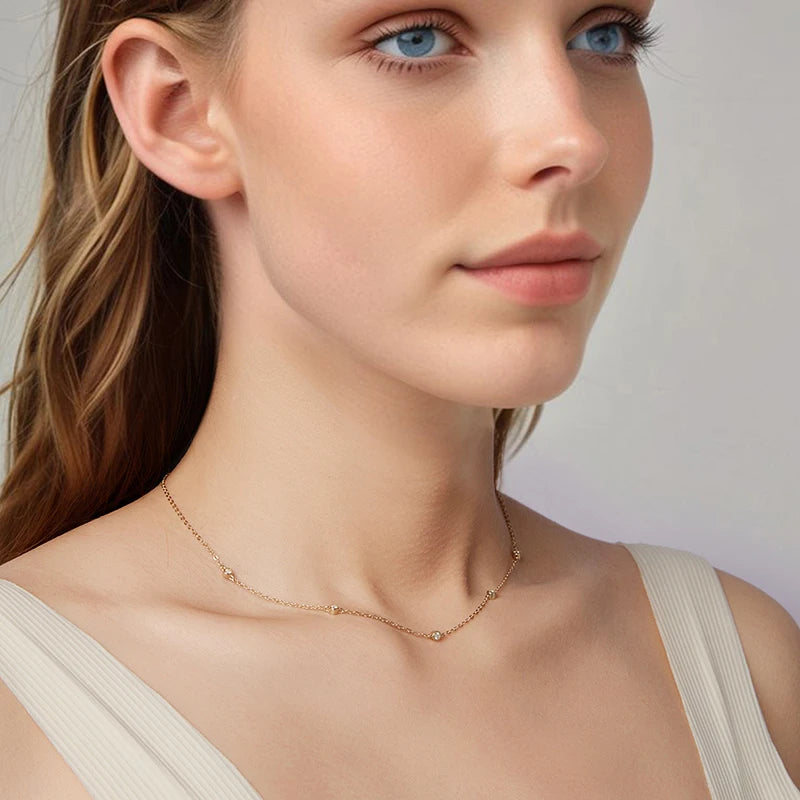 Collier Ras-de-Cou en Argent 925 avec Certificat