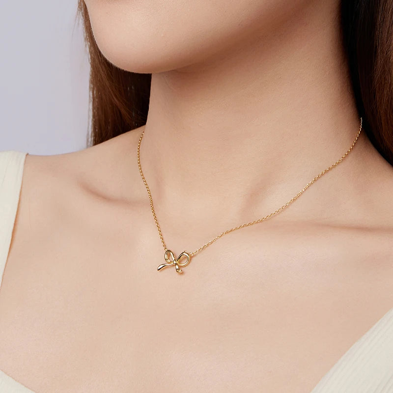 Collier Nœud Ruban en Argent 925