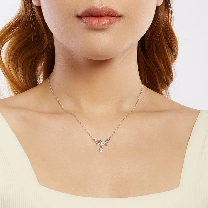 Collier Pendentif Chat en Argent 925