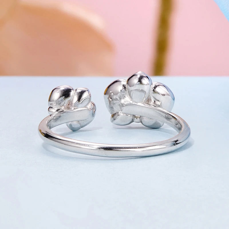Bague Ajustable Orchidée Phalaenopsis en Argent 925