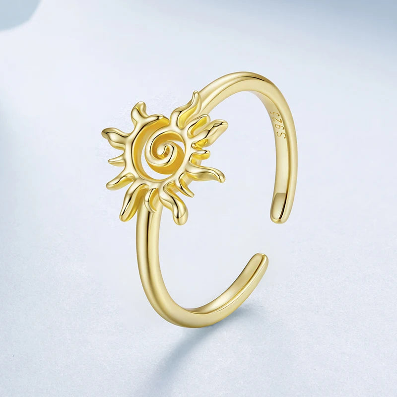 Bague Ajustable Soleil en Argent 925
