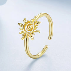 Bague Ajustable Soleil en Argent 925