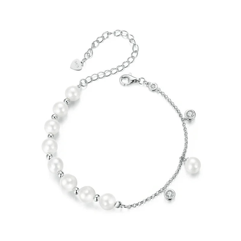 Bracelet Perles Coquillage à Pampille en Argent 925