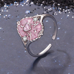 Bague Ajustable Carte de Tarot Les Amoureux en Argent 925
