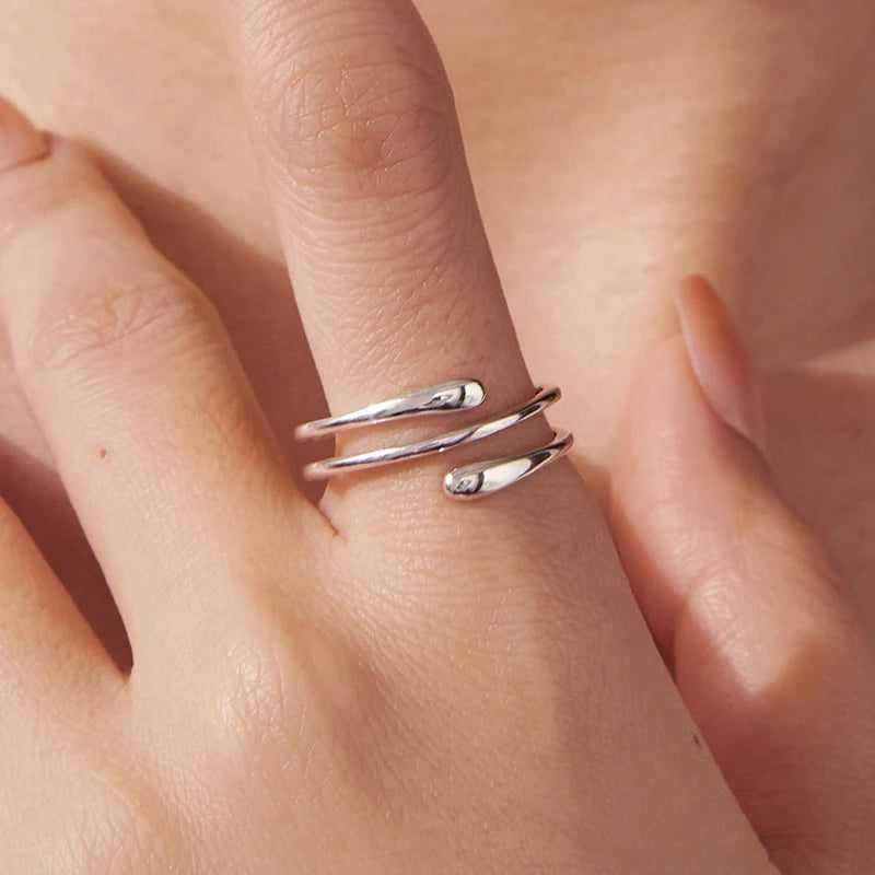 Bague Minimaliste Multi-Rangs en Argent 925