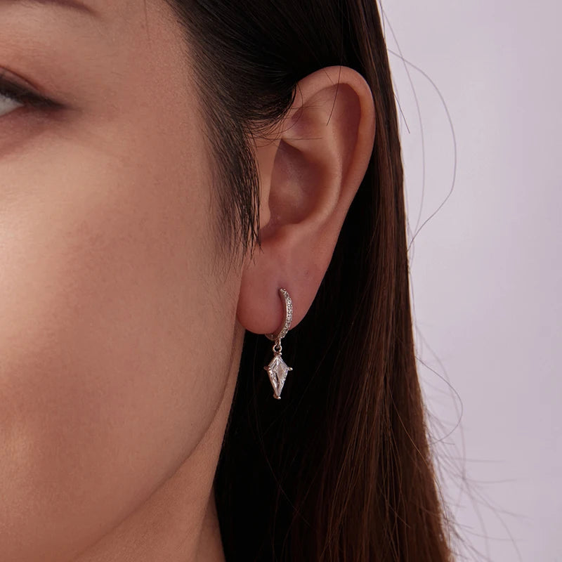 Créoles Zircon Taille Cerf-Volant en Argent 925