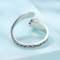 Bague Ajustable Tournesol Turquoise en Argent 925