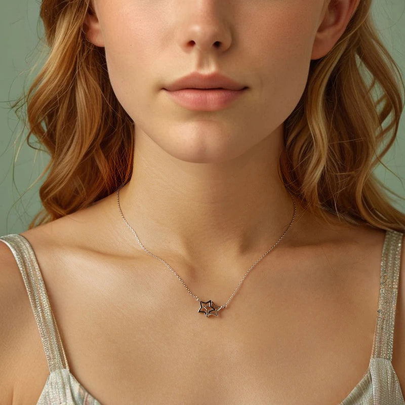 Collier Lumière d'Étoile en Argent 925