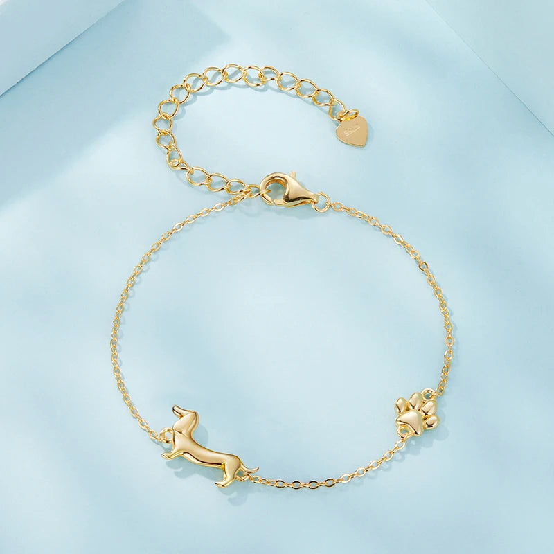 Bracelet Chien Teckel en Argent 925