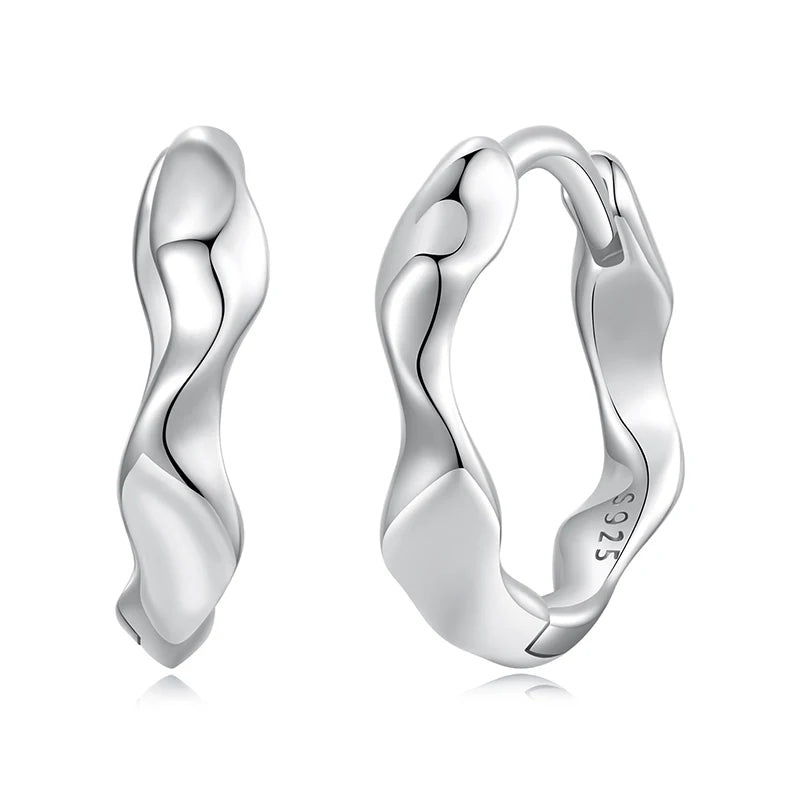 Créoles Motif Vague en Argent 925