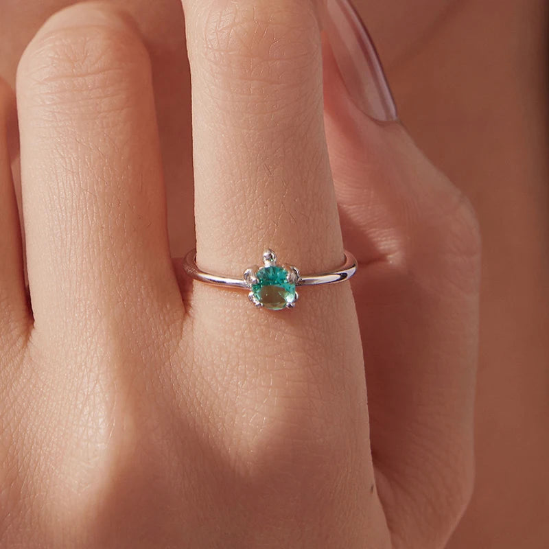 Bague Ajustable Tortue de Mer en Argent 925