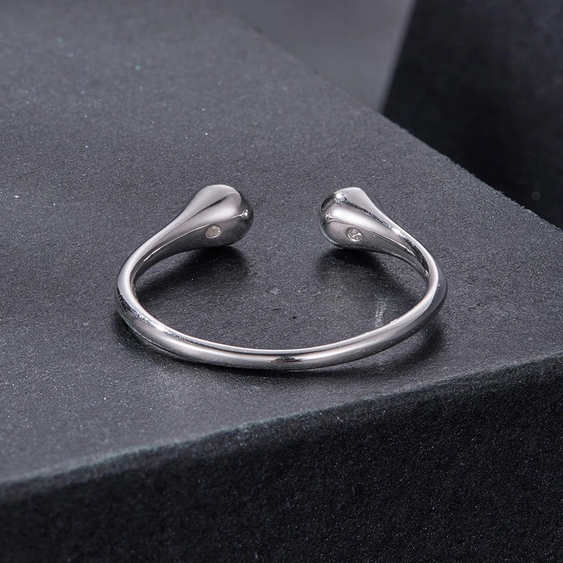 Bague Ajustable Moissanite 0,1ct en Argent 925 avec Certificat