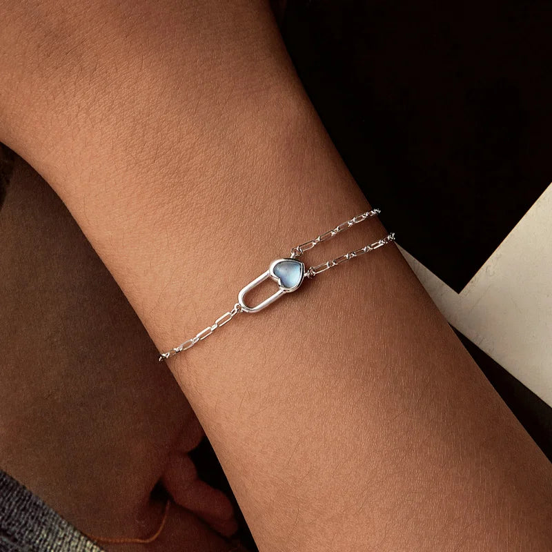 Bracelet Aigue-Marine Naturelle en Argent 925